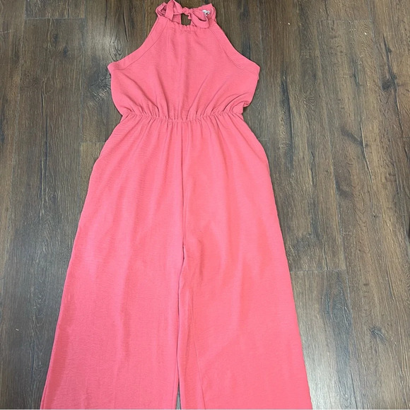 White Birch salmon halter jumpsuit SZ XL - Picture 4 of 8